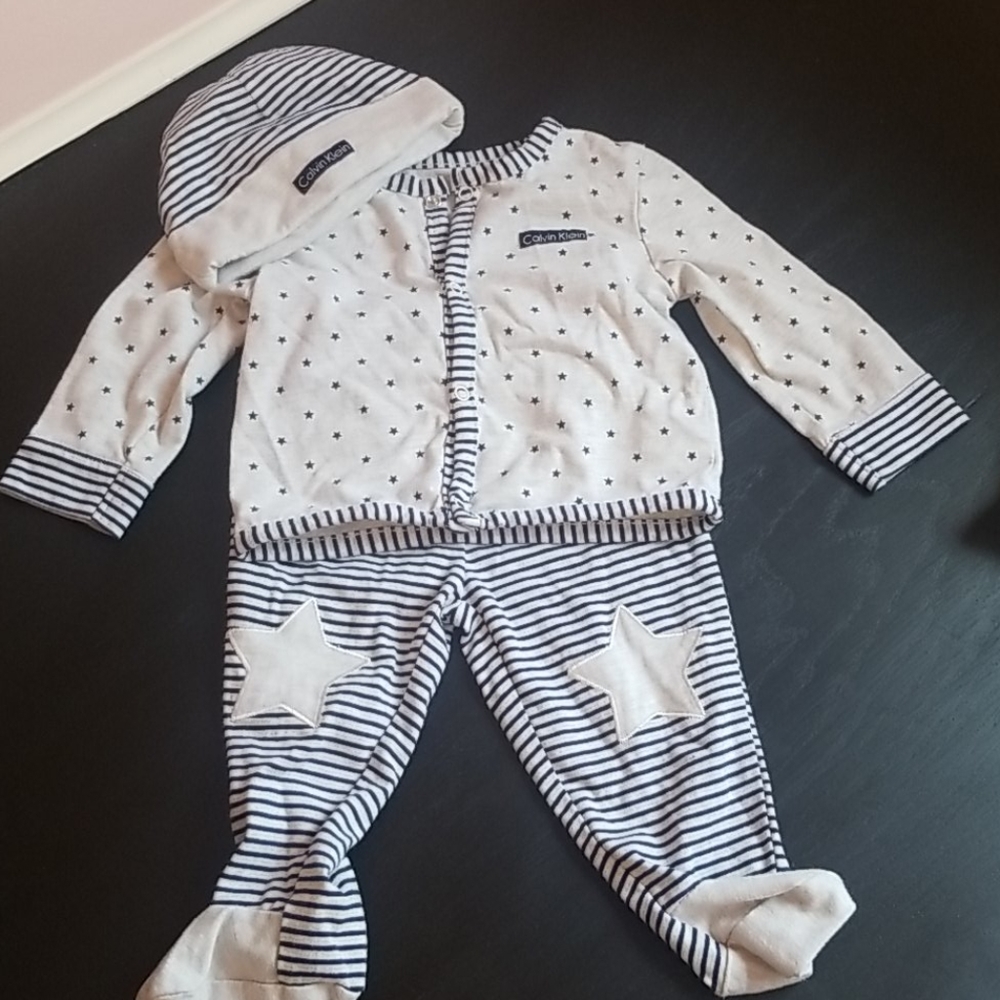 CALVIN KLEIN navy & grey star set